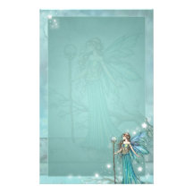 Mystical Fairy Fantasy Art Teal Custom Stationery