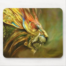 Mystical Fantasy Lion's Head Profile Mousepads