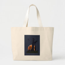 Mystical Raven, Moon & Goth Graveyard Canvas Bag