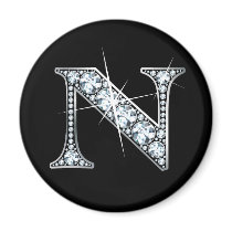 "N" Diamond Bling Magnet