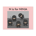 "N" is for Ninja Alphabet Flashcard postcards