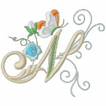 N monogram floral butterfly embroidery ladies polo embroidered shirts