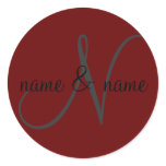 "N" monogram label, personalise first names stickers