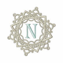 N Monogram Snowflake embroidered womens shirt Embroidered Polo Shirt
