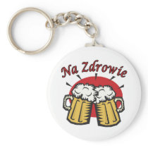 Na Zdrowie Toast With Beer Mugs Keychain