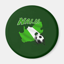 Naija South Africa goes Nigerian soccer map Fridge Magnets
