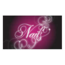 Nail Tech Business Card Elegant Flourish Glow