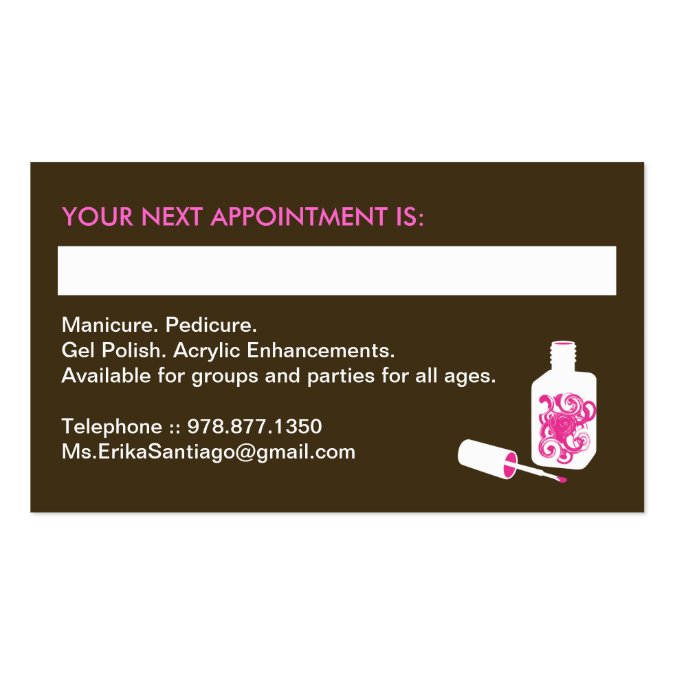NAIL TECHNICIAN BUSINESS CARD