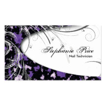 Nail Technician Business Card Abstract Glitter