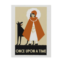 Naive Art Deco Little Red Riding Hood Postcards
