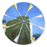 Naive Painting of a Windmill Stickers