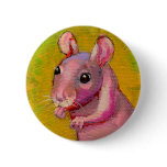 Naked hairless rat cute fun pink pet painting art