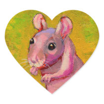 Naked hairless rat cute fun pink pet painting art