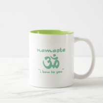 Namaste - I bow to you (in green) mugs