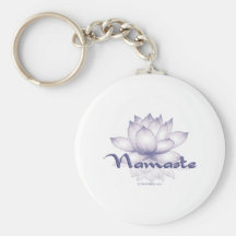 Namaste Lotus Lavender Keychain