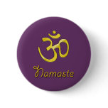 Namaste Om purple button crown chakra