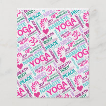 Namaste, Peace and Harmony Pink YOGA Pattern Flyers