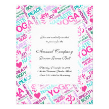 Namaste, Peace and Harmony Pink YOGA Pattern Custom Invitations