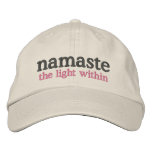 Namaste the light within embroidered hats