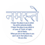 namaste we are one round sticker
