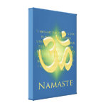 Namaste with Om symbol Stretched Canvas Print