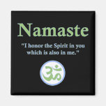 Namaste - with quote and Om symbol Fridge Magnet