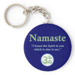 Namaste - with quote and Om symbol keychains