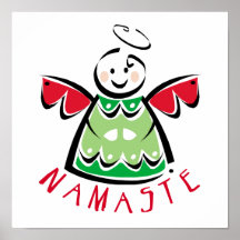 Namaste Yoga Christmas Poster