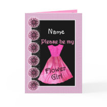 NAME Flower Girl Invitation PINK Dress