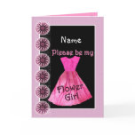 NAME Flower Girl Invitation PINK Dress cards