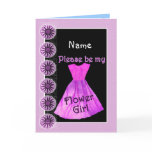 NAME Flower Girl Invitation PINK Dress cards