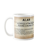 Name Meaning Mug  - Alan