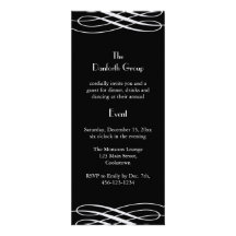 Name your Event Black with Silver Ribbons Custom Invite