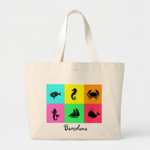 Namedrop Nation_Barcelona_multi-colour Tote Bags