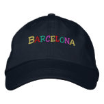 Namedrop Nation_Barcelona multi-coloured embroidered hats