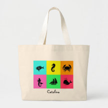 Namedrop Nation_Catalina_multi-colour, multi-icon Canvas Bags