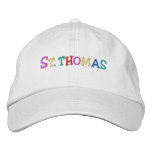 Namedrop Nation_St. Thomas multi-coloured embroidered hats