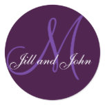 Names and Initial Monogram Sticker Lilac
