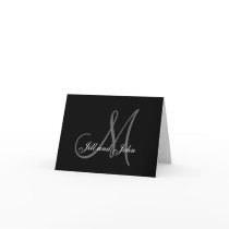 Names Initial Monogram Cards Weddings Black