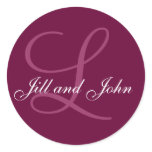 Names Initial Monogram L Wedding Favour Stickers