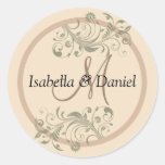 Names Monogram Bride Groom Wedding Gift Stickers