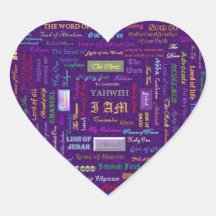 names of God heart stickers