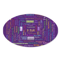 names of God oval stickers