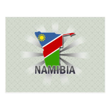 Namibia Flag Map 2.0 Postcard