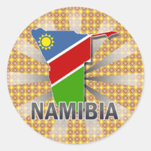 Namibia Flag Map 2.0 Round Sticker
