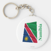 Namibia Waving Flag with Name Keychain