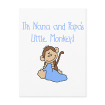 Nana and Papa's Monkey - Blue Tshirts and Gifts Post Cards