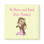 Nana and Papa's Monkey - Pink Tshirts and Gifts Magnet