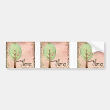 nana heart tree pink bumper sticker