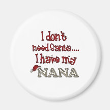 Nana is Santa Refrigerator Magnets